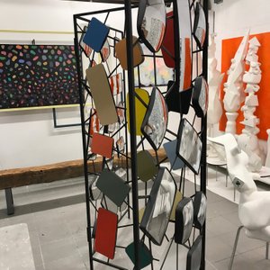 Rear View room divider — steel, paint and mirror